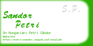sandor petri business card