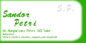 sandor petri business card